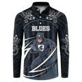Custom Carlton Navy Button Sweatshirt Captain With Aboriginal Art