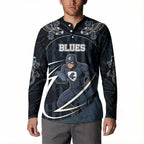 Custom Carlton Navy Button Sweatshirt Captain With Aboriginal Art