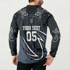Custom Carlton Navy Button Sweatshirt Captain With Aboriginal Art