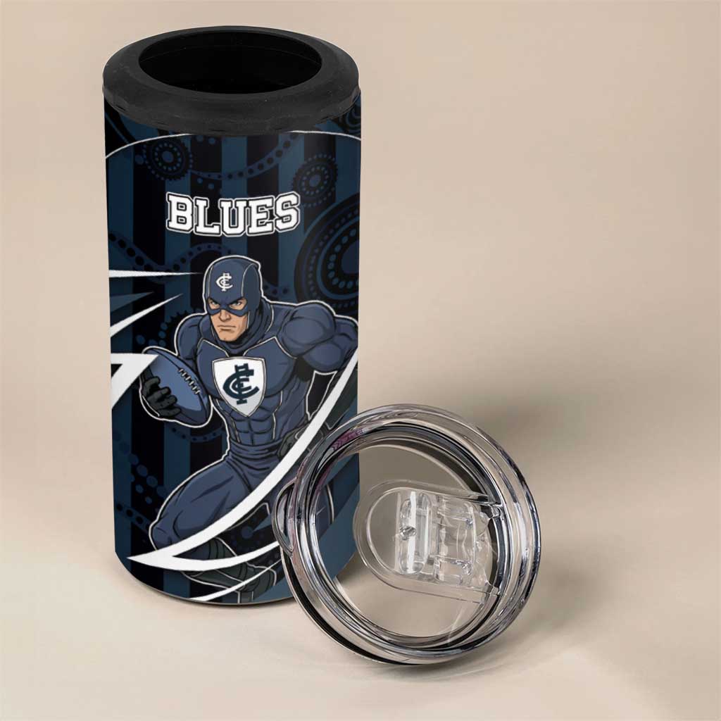 Custom Carlton Navy 4 in 1 Can Cooler Tumbler Captain With Aboriginal Art