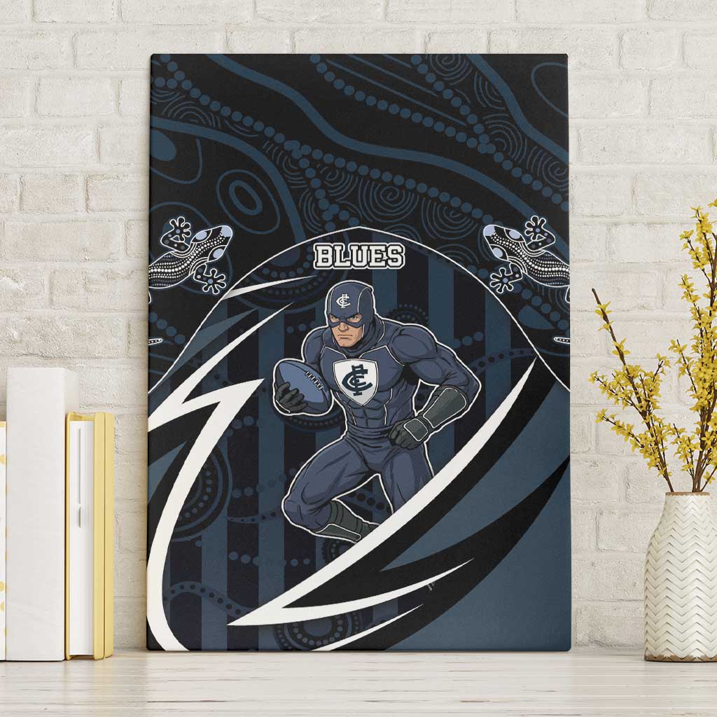 Carlton Navy Canvas Wall Art Captain With Aboriginal Art