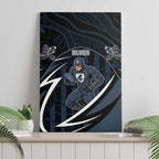 Carlton Navy Canvas Wall Art Captain With Aboriginal Art