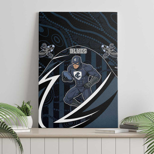 Carlton Navy Canvas Wall Art Captain With Aboriginal Art