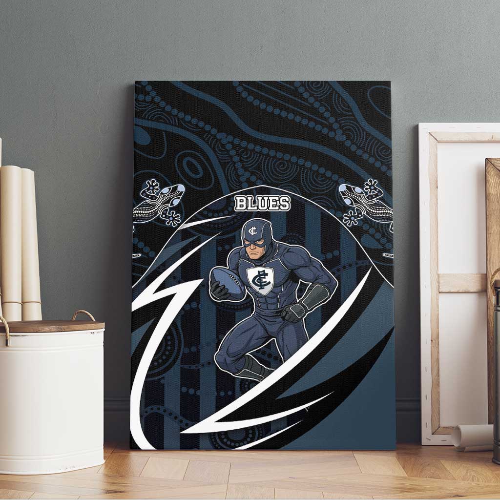 Carlton Navy Canvas Wall Art Captain With Aboriginal Art