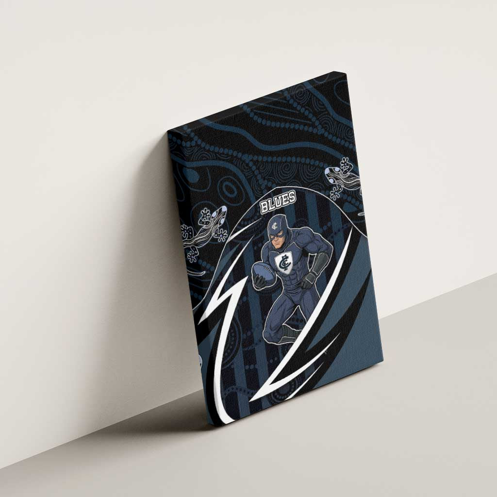 Carlton Navy Canvas Wall Art Captain With Aboriginal Art