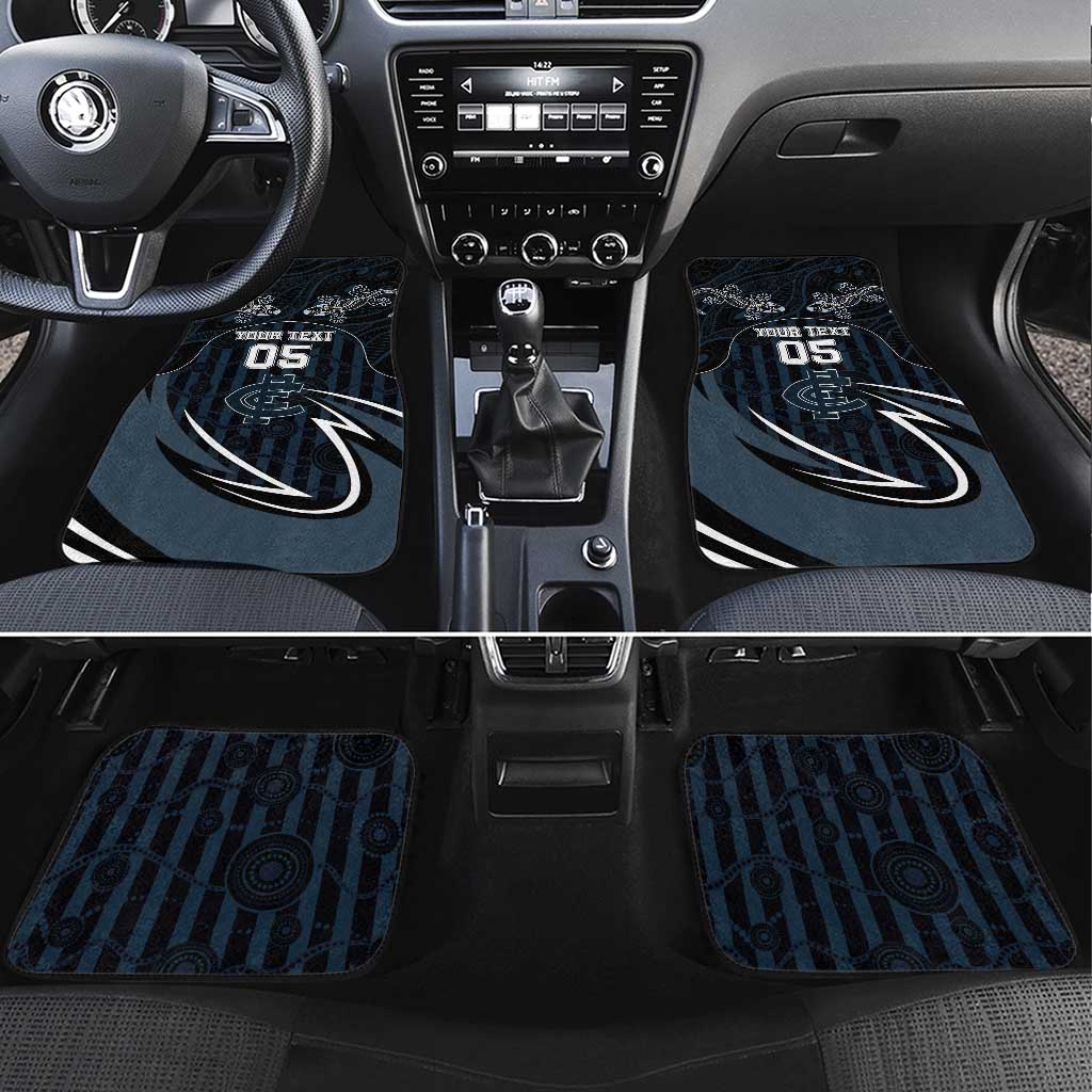 Custom Carlton Navy Car Mats Captain With Aboriginal Art