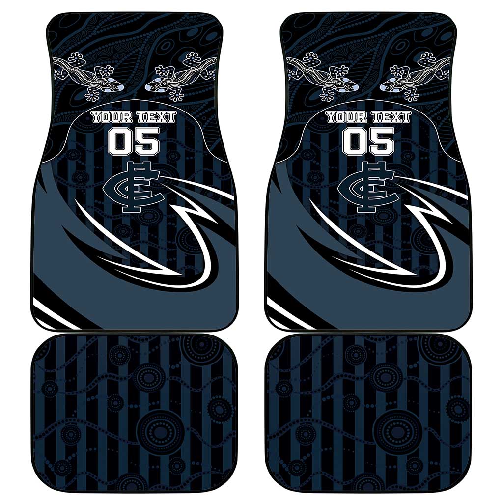 Custom Carlton Navy Car Mats Captain With Aboriginal Art