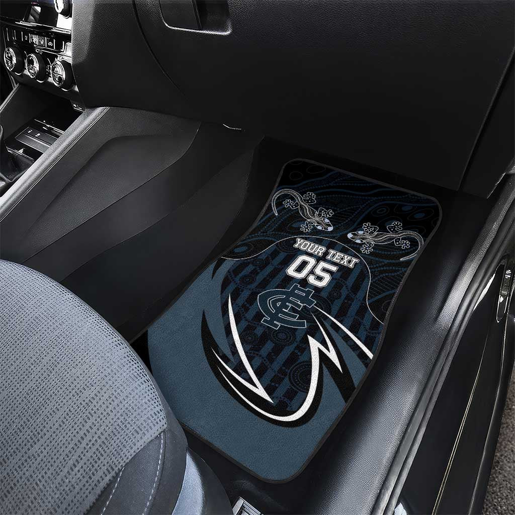 Custom Carlton Navy Car Mats Captain With Aboriginal Art