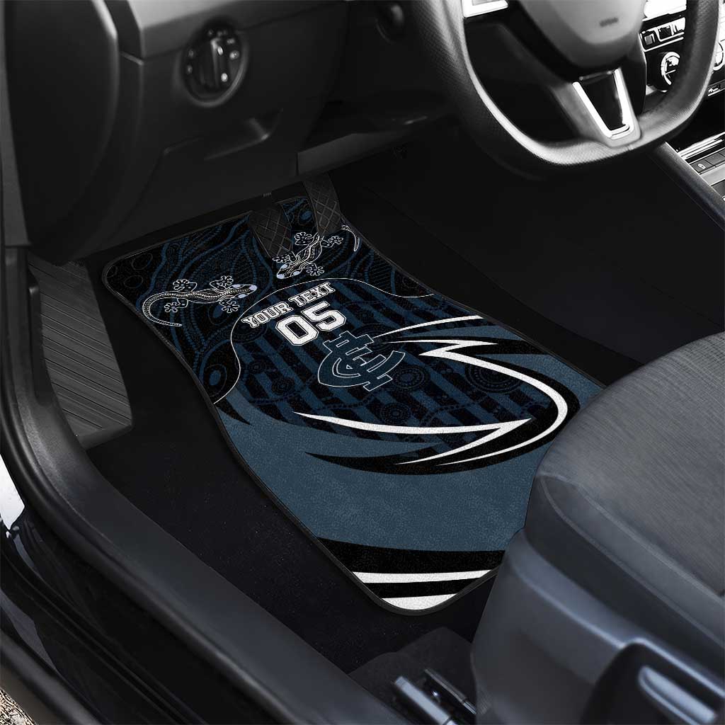 Custom Carlton Navy Car Mats Captain With Aboriginal Art