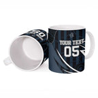 Custom Carlton Navy Ceramic Mug Captain With Aboriginal Art