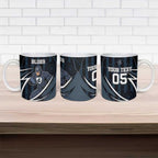 Custom Carlton Navy Ceramic Mug Captain With Aboriginal Art