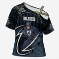 Custom Carlton Navy Cross Shoulder Shirt Captain With Aboriginal Art