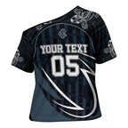 Custom Carlton Navy Cross Shoulder Shirt Captain With Aboriginal Art