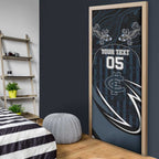Custom Carlton Navy Door Cover Captain With Aboriginal Art
