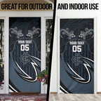 Custom Carlton Navy Door Cover Captain With Aboriginal Art