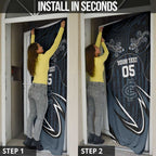 Custom Carlton Navy Door Cover Captain With Aboriginal Art