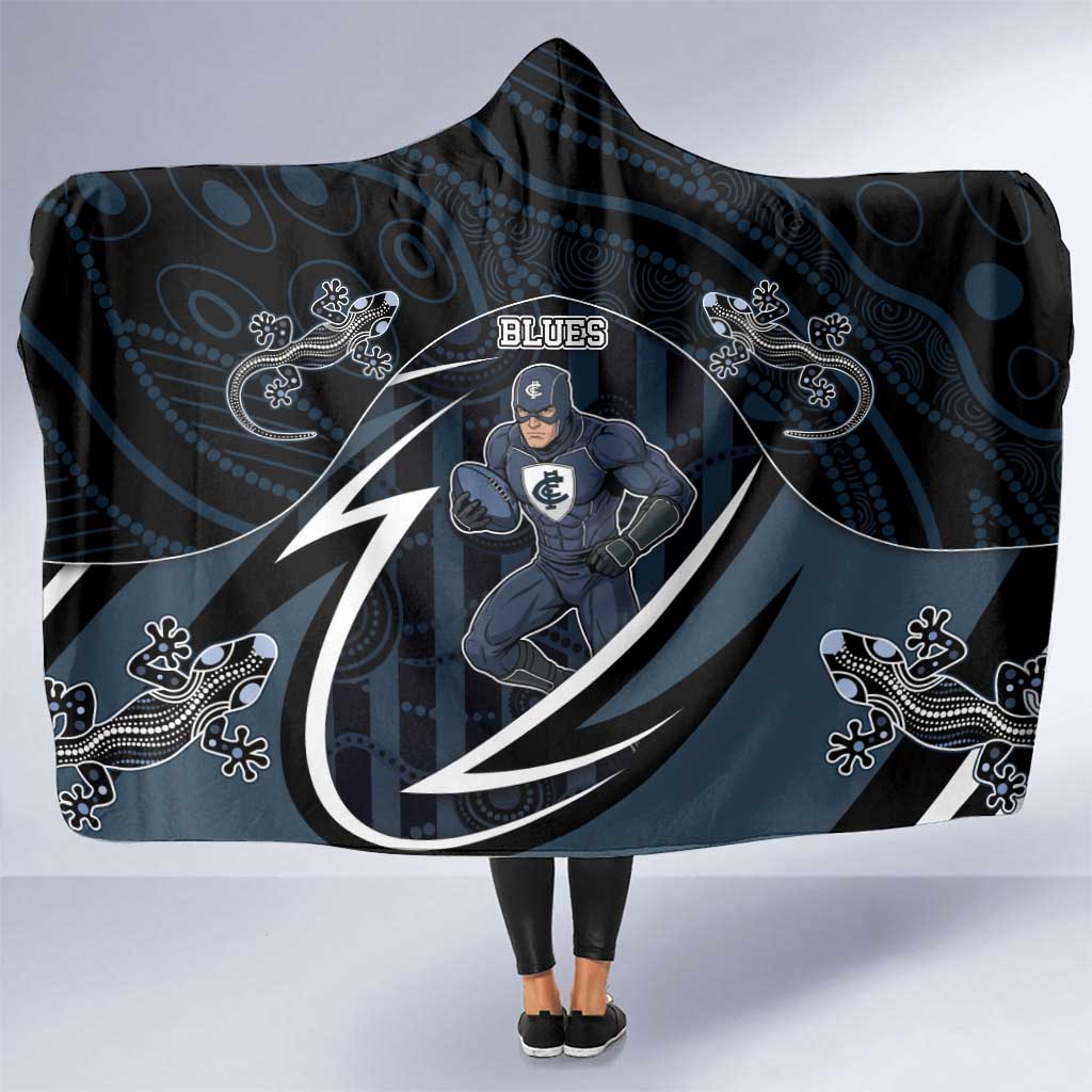 Carlton Navy Hooded Blanket Captain With Aboriginal Art