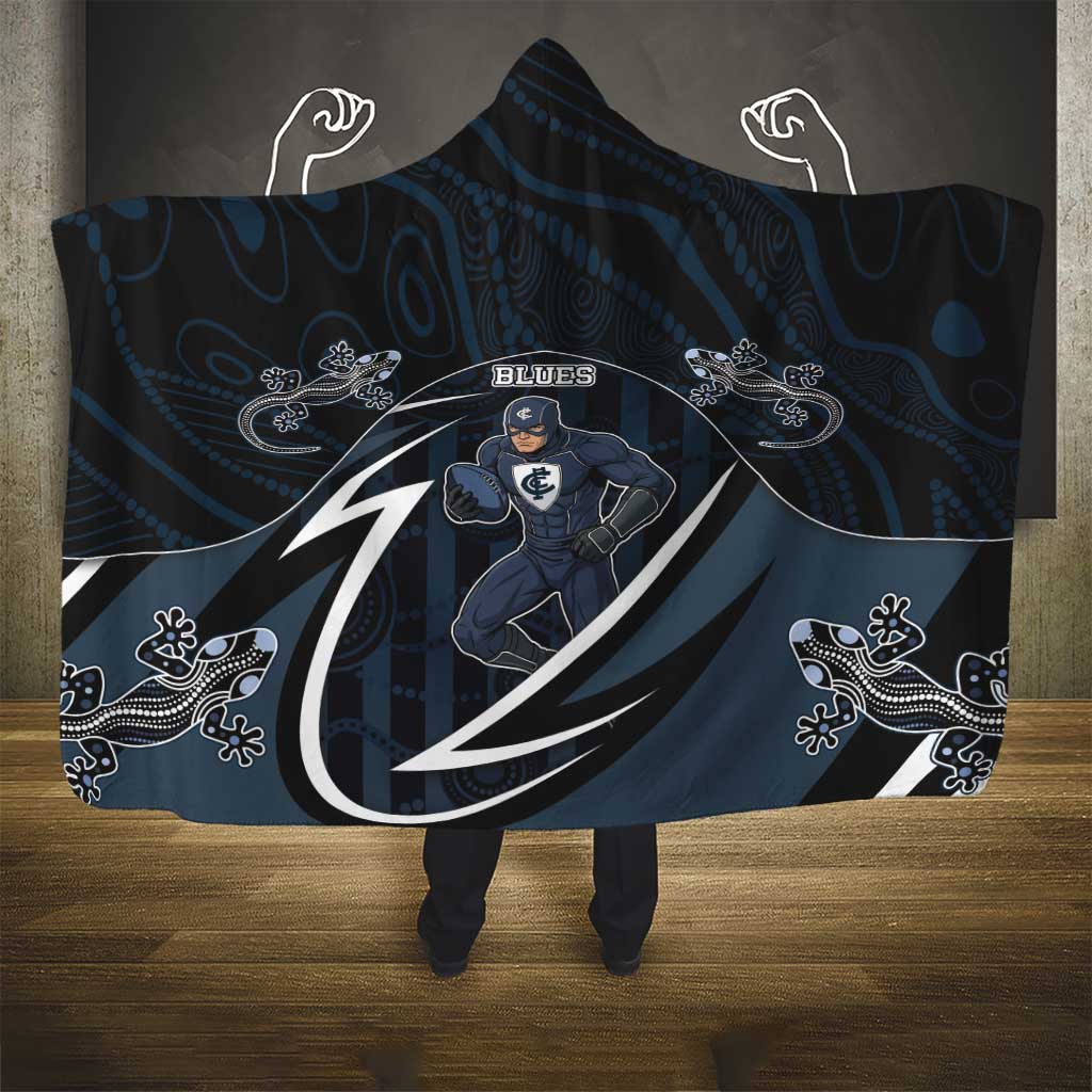Carlton Navy Hooded Blanket Captain With Aboriginal Art