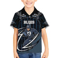Custom Carlton Navy Kid Hawaiian Shirt Captain With Aboriginal Art