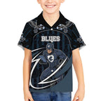 Custom Carlton Navy Kid Hawaiian Shirt Captain With Aboriginal Art