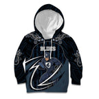 Custom Carlton Navy Kid Hoodie Captain With Aboriginal Art