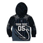 Custom Carlton Navy Kid Hoodie Captain With Aboriginal Art