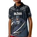 Custom Carlton Navy Kid Polo Shirt Captain With Aboriginal Art