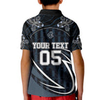 Custom Carlton Navy Kid Polo Shirt Captain With Aboriginal Art