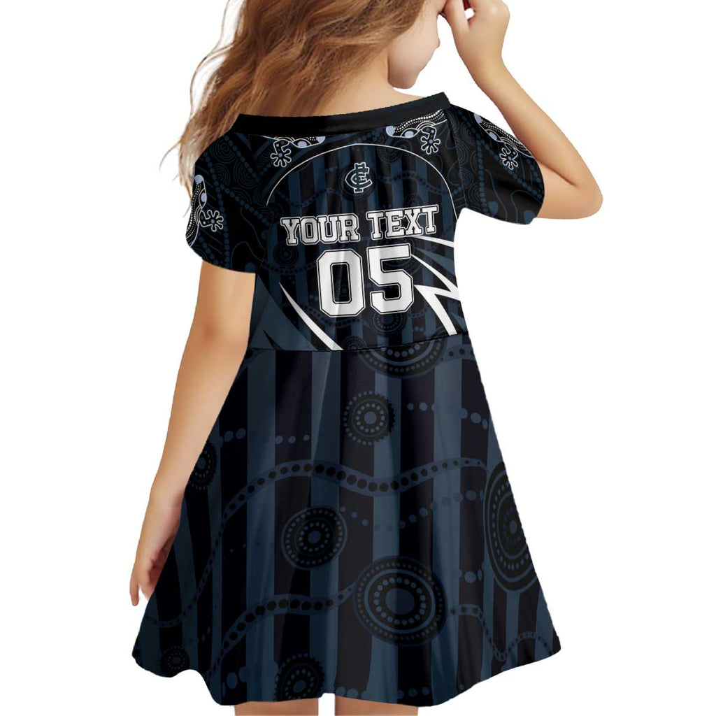 Custom Carlton Navy Kid Short Sleeve Dress Captain With Aboriginal Art