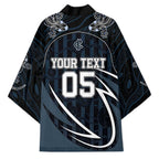 Custom Carlton Navy Kimono Captain With Aboriginal Art
