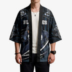 Custom Carlton Navy Kimono Captain With Aboriginal Art