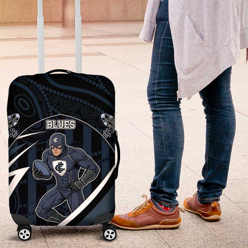 Carlton Navy Luggage Cover Captain With Aboriginal Art