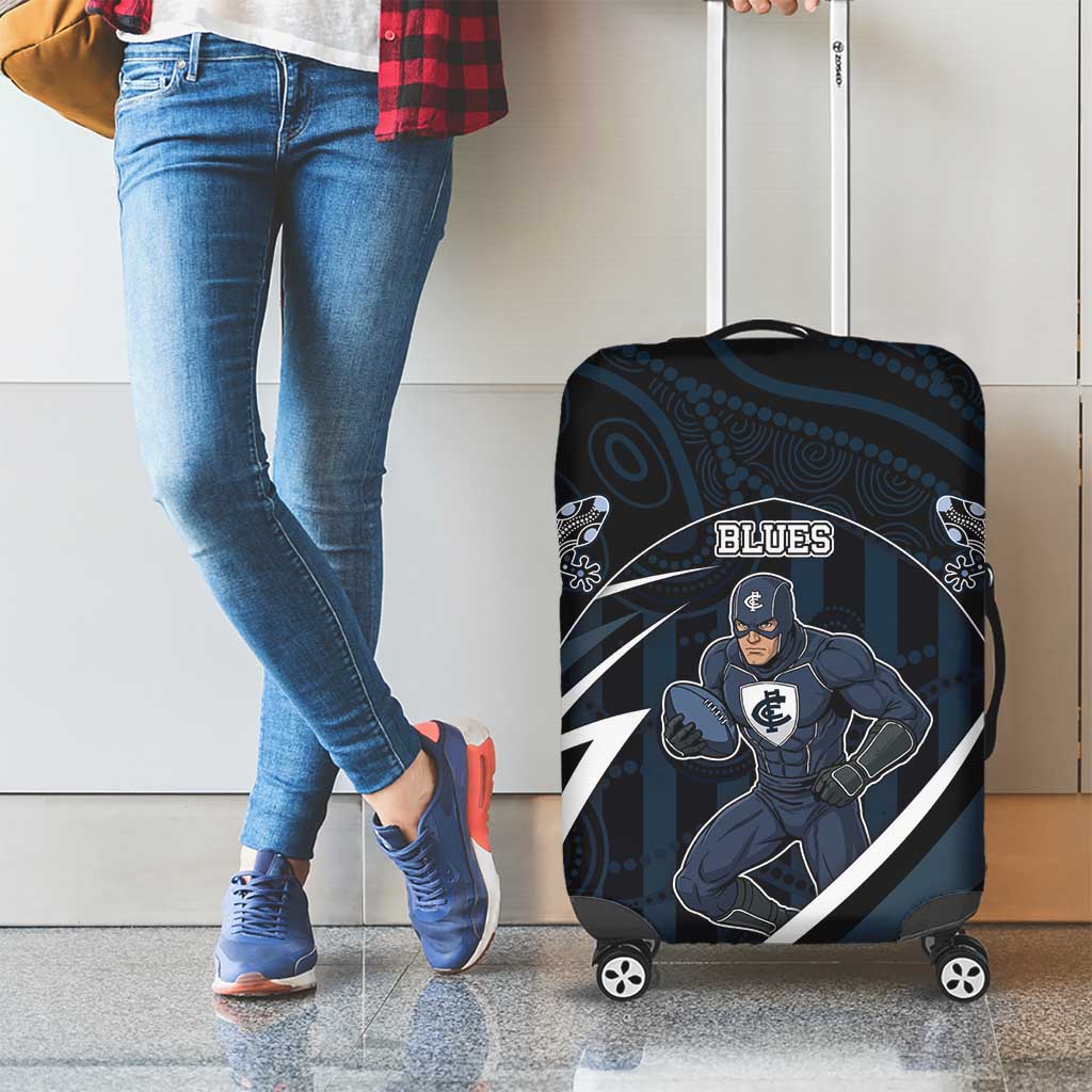 Carlton Navy Luggage Cover Captain With Aboriginal Art