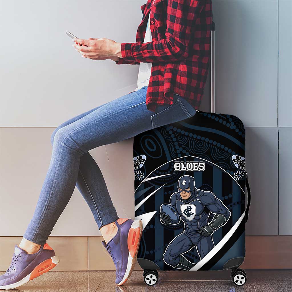 Carlton Navy Luggage Cover Captain With Aboriginal Art