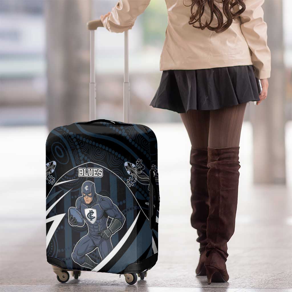 Carlton Navy Luggage Cover Captain With Aboriginal Art