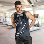 Custom Carlton Navy Men Tank Top Captain With Aboriginal Art