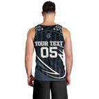 Custom Carlton Navy Men Tank Top Captain With Aboriginal Art