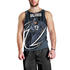 Custom Carlton Navy Men Tank Top Captain With Aboriginal Art