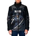 Custom Carlton Navy Padded Jacket Captain With Aboriginal Art