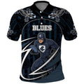 Custom Carlton Navy Polo Shirt Captain With Aboriginal Art