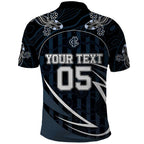 Custom Carlton Navy Polo Shirt Captain With Aboriginal Art