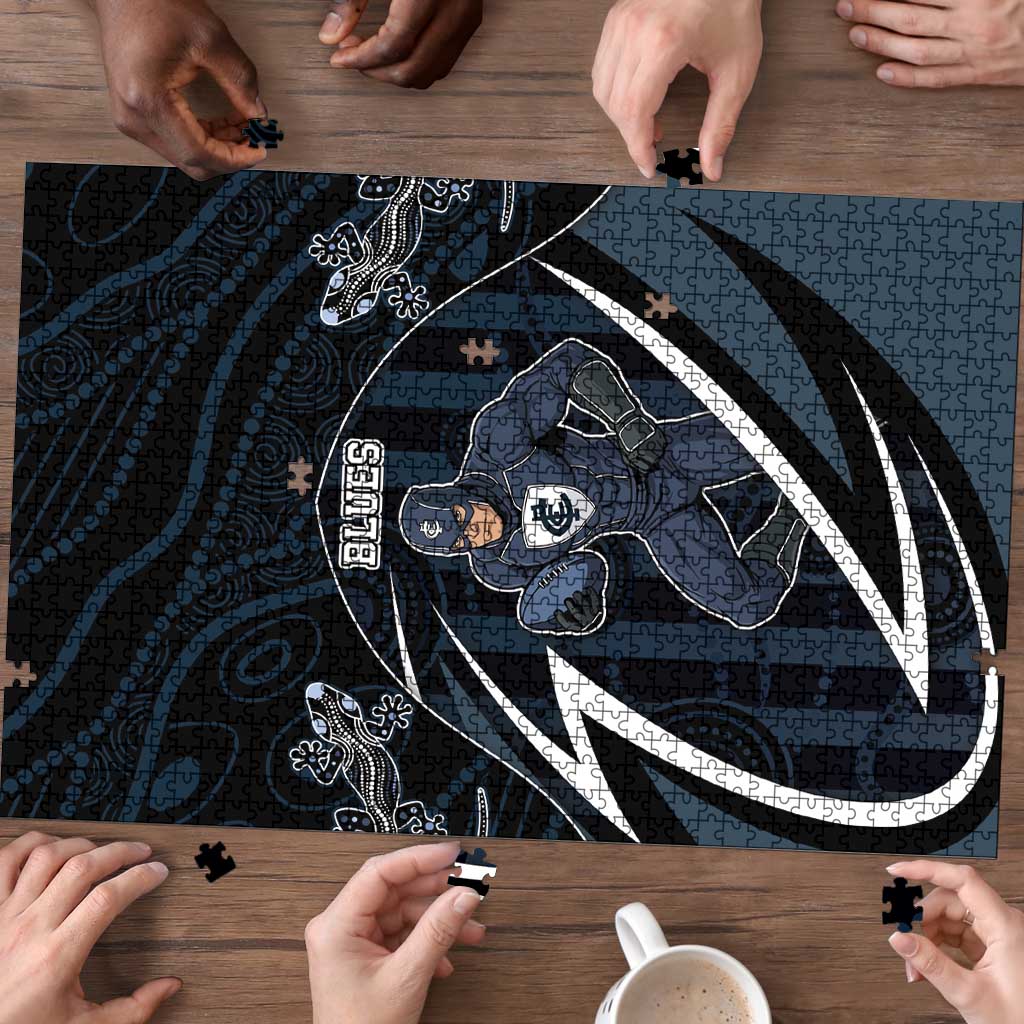 Carlton Navy Puzzle Captain With Aboriginal Art