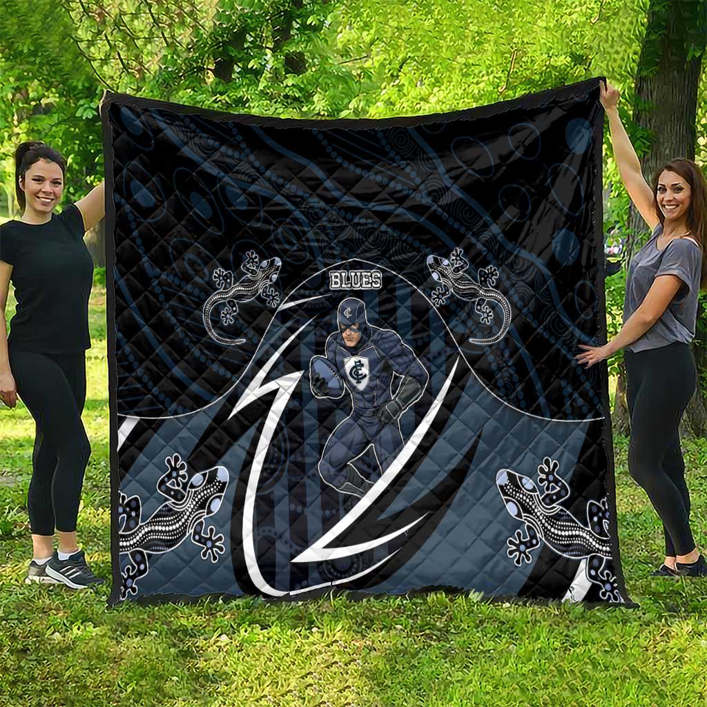 Carlton Navy Quilt Captain With Aboriginal Art