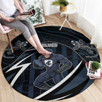 Carlton Navy Round Carpet Captain With Aboriginal Art