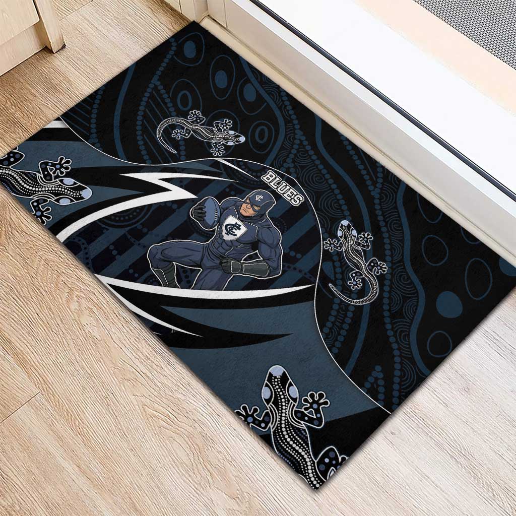 Carlton Navy Rubber Doormat Captain With Aboriginal Art