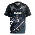 Custom Carlton Navy Rugby Jersey Captain With Aboriginal Art
