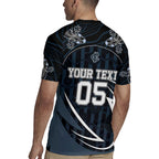 Custom Carlton Navy Rugby Jersey Captain With Aboriginal Art