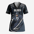 Custom Carlton Navy Scrub Top Captain With Aboriginal Art