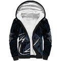 Custom Carlton Navy Sherpa Hoodie Captain With Aboriginal Art
