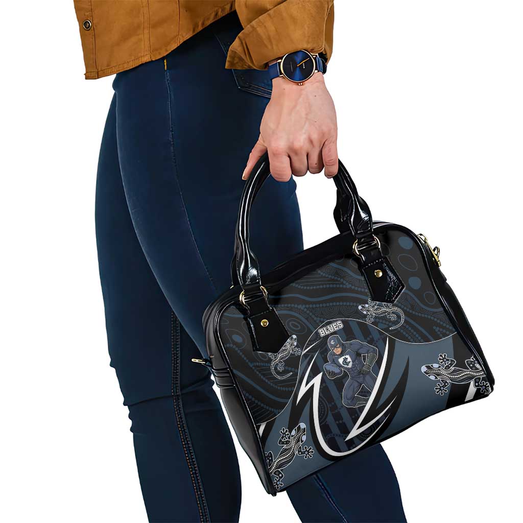 Carlton Navy Shoulder Handbag Captain With Aboriginal Art